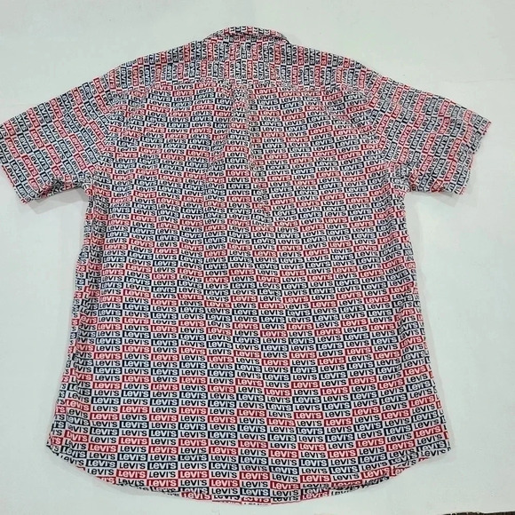 Levi's Large Short Sleeve‎ Sunset One Pocket Sport Classic Shirt All Over Logo - Picture 8 of 8